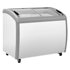 Commercial Ice Cream Display Case, 9.3 Cu.ft Chest Freezer, -19 to 3 F Temp Adjustable Mobile Top Deep Freezer with 3 Wire Baskets