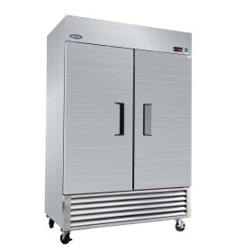 ORIKOOL 54" Commercial Freezer 49 Cu.ft with 2 Solid Door Reach-In Freezers Stainless Steel ETL Approved Upright Freeze Storage