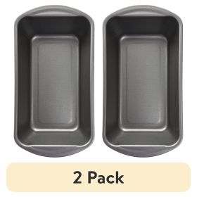 (2 pack) Nonstick 9" x 5" x 2.7" Large Bread and Loaf Pan, Meatloaf, Gray