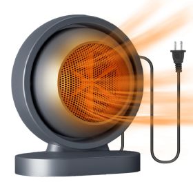 1Pc 380W Space Heater With 30 Degree Tilting Angle 3S Fast Heating Portable Desktop Electric Heater For Indoor Use With Overheat Protection Tip O (Option: Grey)