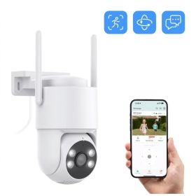 Smart WiFi Indoor Baby Monitor Camera 360 Pan Tilt With Pet Tracking (Option: White)