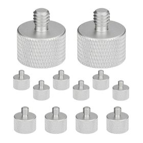 5 Core Mic Stand Adapter 12 Pieces 3/8 Male To 5/8 Female Screw Thread Conversion Connector For Microphone Stands Boom Arms Camera Tripod - MS AD (Option: 38Maleto58FemaleScrew)