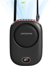 Portable Neck Fan, Mini Small Personal Handheld Fan USB Rechargeable 3 Speed for Girls Boys Woman Eyelash Travel Home Office Outdoor (Color: black)